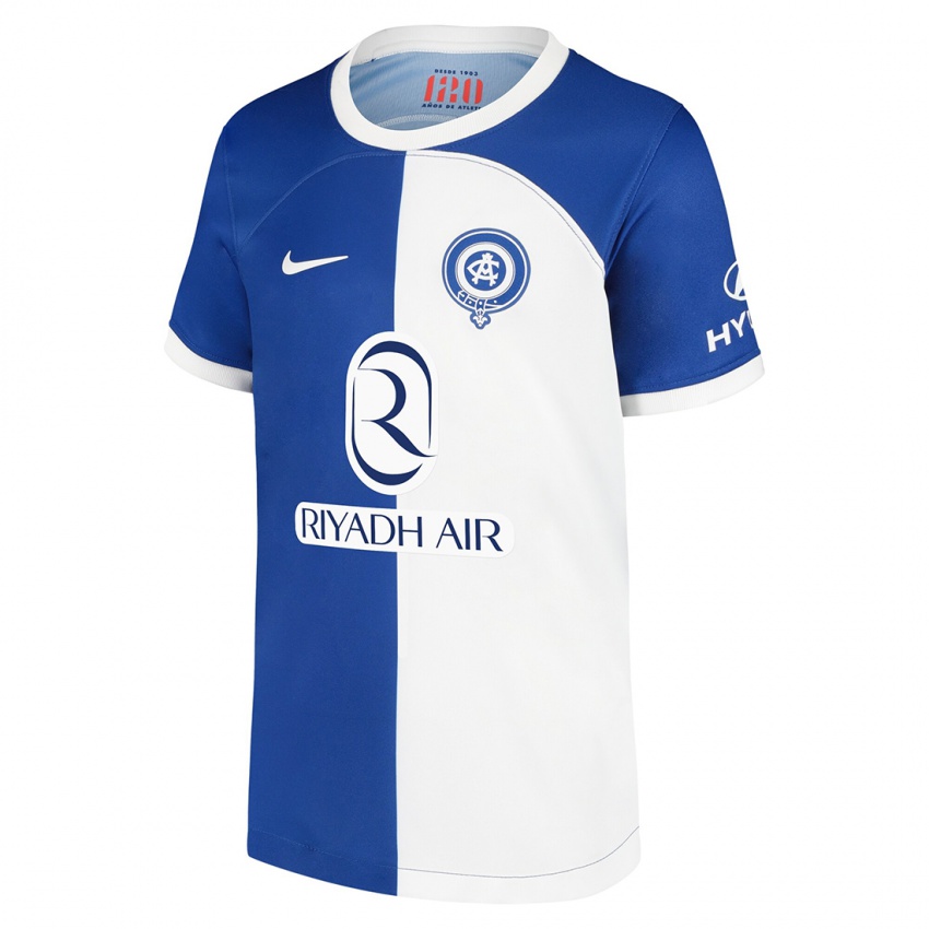 Niño Camiseta Barbara Latorre #17 Azul Blanco 2ª Equipación 2023/24 La Camisa Perú