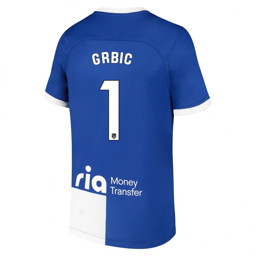 Niño Camiseta Ivo Grbic #1 Azul Blanco 2ª Equipación 2023/24 La Camisa Perú