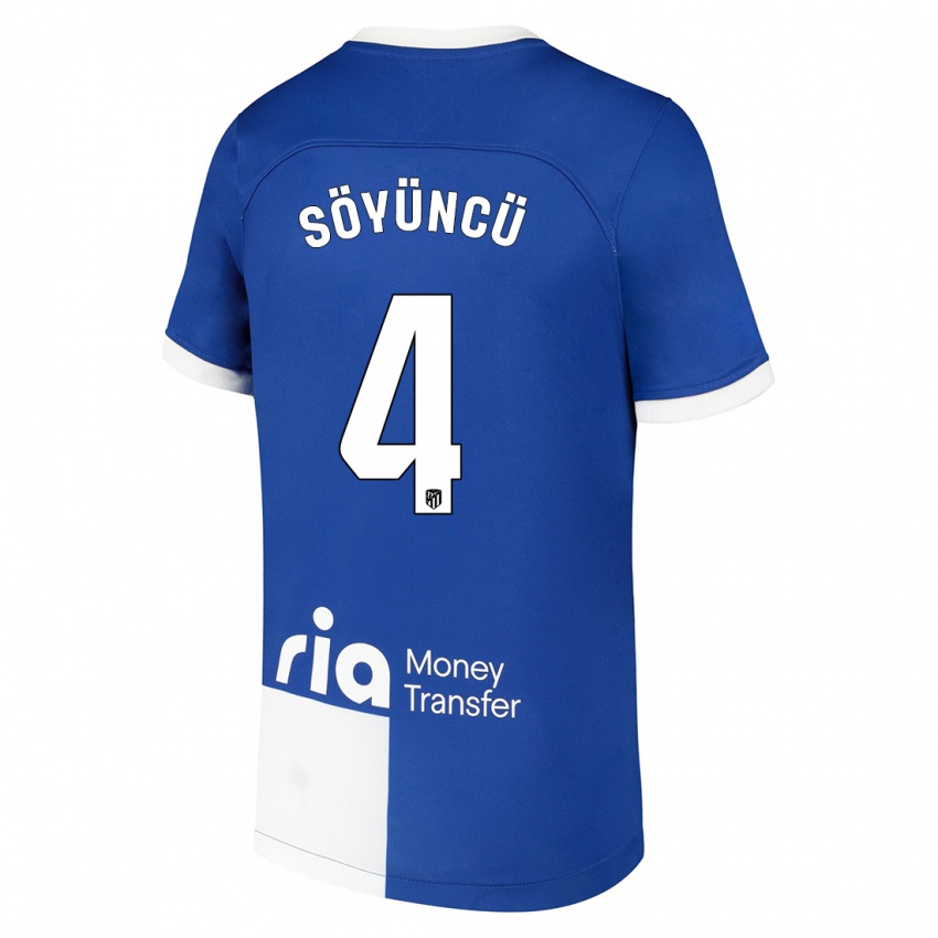 Niño Camiseta Caglar Söyüncü #4 Azul Blanco 2ª Equipación 2023/24 La Camisa Perú