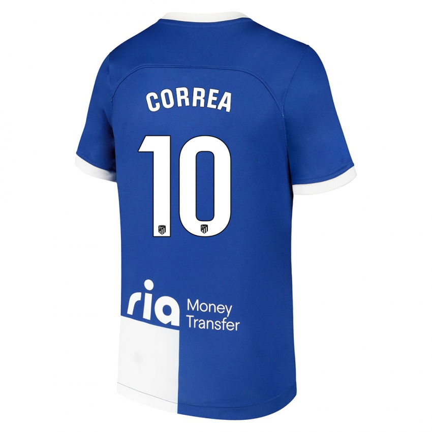 Niño Camiseta Angel Correa #10 Azul Blanco 2ª Equipación 2023/24 La Camisa Perú