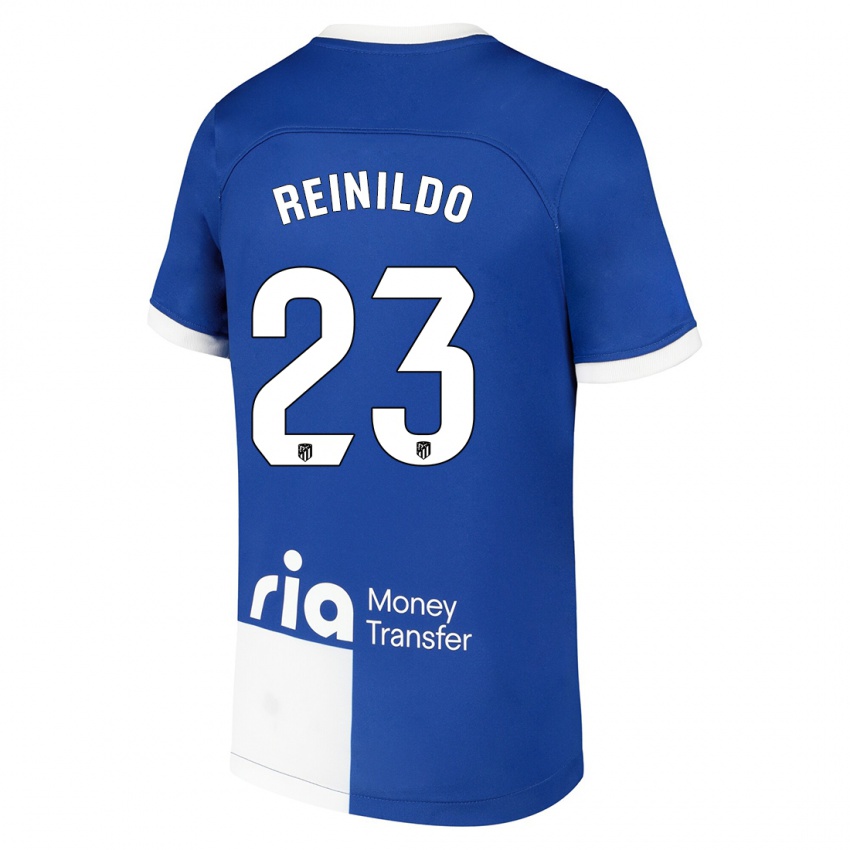 Niño Camiseta Reinildo Mandava #23 Azul Blanco 2ª Equipación 2023/24 La Camisa Perú