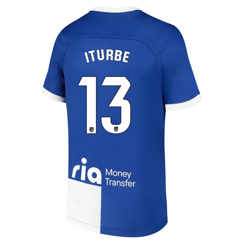 Niño Camiseta Alejandro Iturbe #13 Azul Blanco 2ª Equipación 2023/24 La Camisa Perú