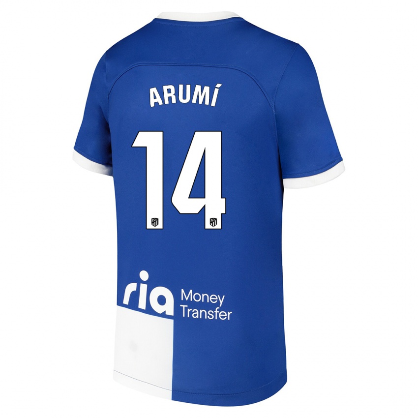 Niño Camiseta Joel Arumí #14 Azul Blanco 2ª Equipación 2023/24 La Camisa Perú