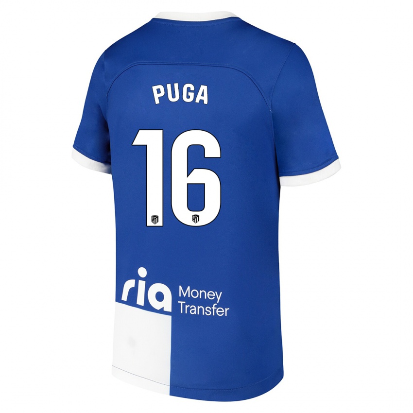 Niño Camiseta Carlos Puga #16 Azul Blanco 2ª Equipación 2023/24 La Camisa Perú