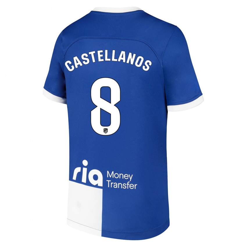 Niño Camiseta Jorge Castellanos #8 Azul Blanco 2ª Equipación 2023/24 La Camisa Perú