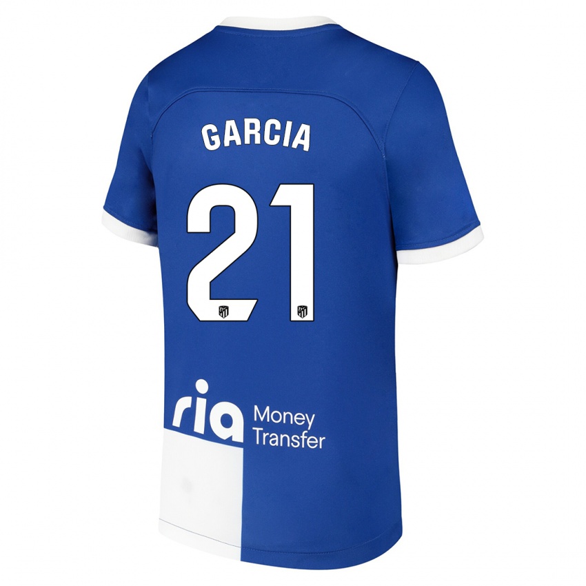 Niño Camiseta Sheila Garcia #21 Azul Blanco 2ª Equipación 2023/24 La Camisa Perú