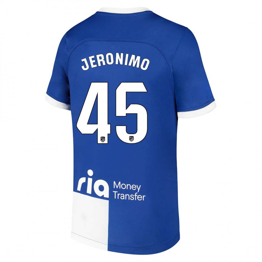 Niño Camiseta Isaiah Jeronimo #45 Azul Blanco 2ª Equipación 2023/24 La Camisa Perú