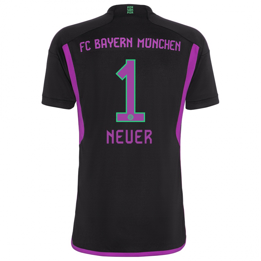 Niño Camiseta Manuel Neuer #1 Negro 2ª Equipación 2023/24 La Camisa Perú