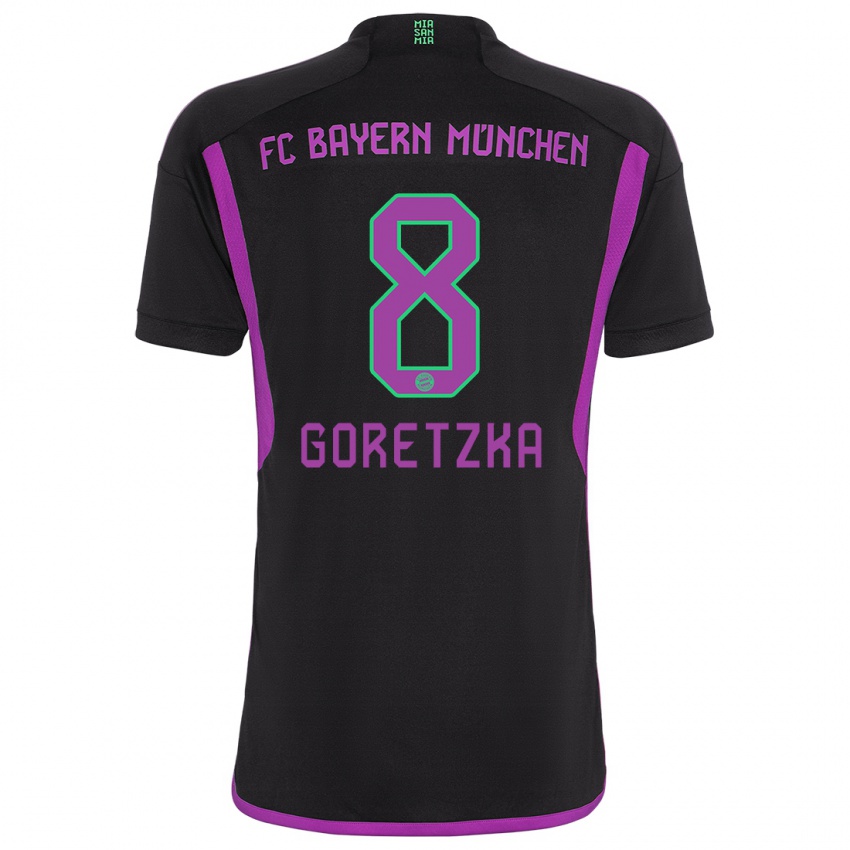 Niño Camiseta Leon Goretzka #8 Negro 2ª Equipación 2023/24 La Camisa Perú