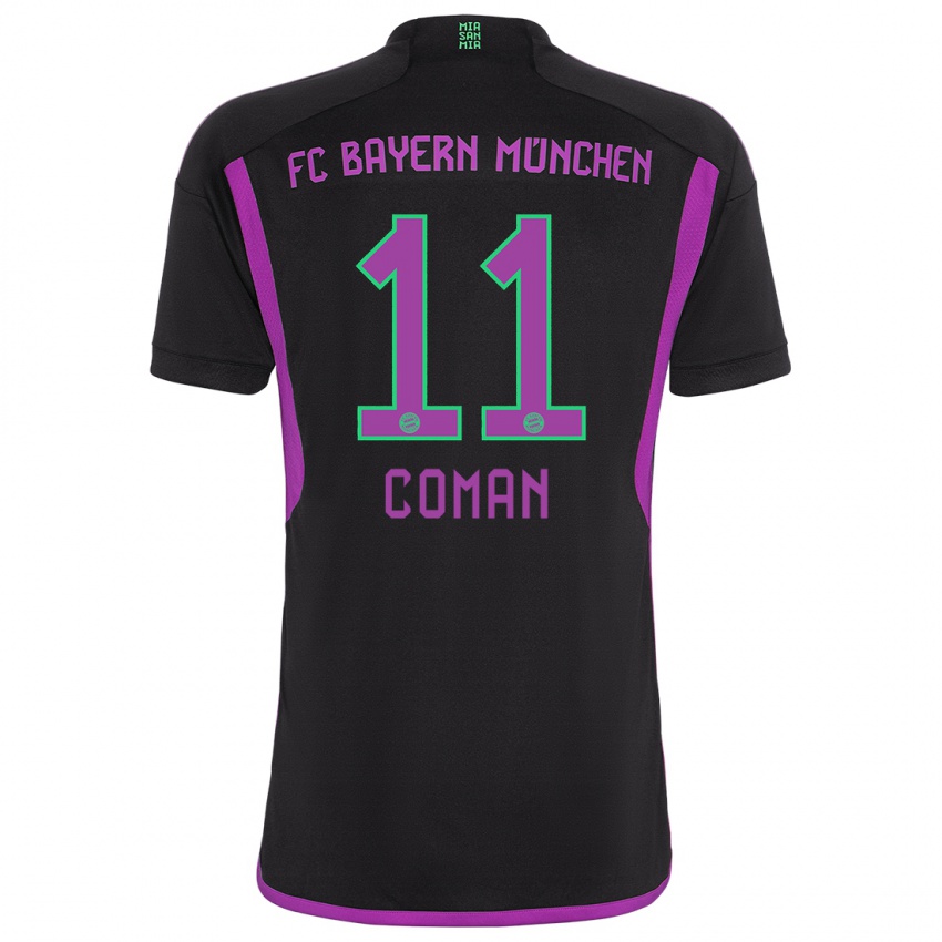 Niño Camiseta Kingsley Coman #11 Negro 2ª Equipación 2023/24 La Camisa Perú