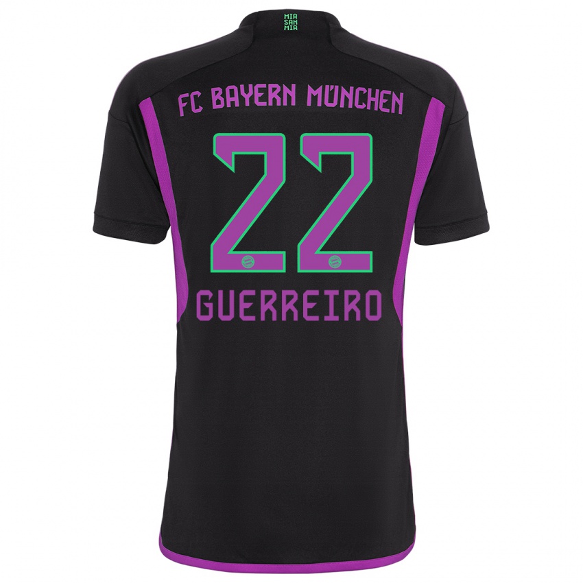 Niño Camiseta Raphael Guerreiro #22 Negro 2ª Equipación 2023/24 La Camisa Perú