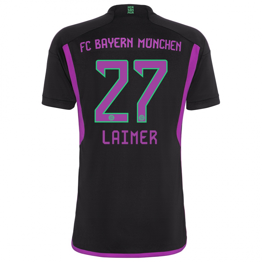 Niño Camiseta Konrad Laimer #27 Negro 2ª Equipación 2023/24 La Camisa Perú