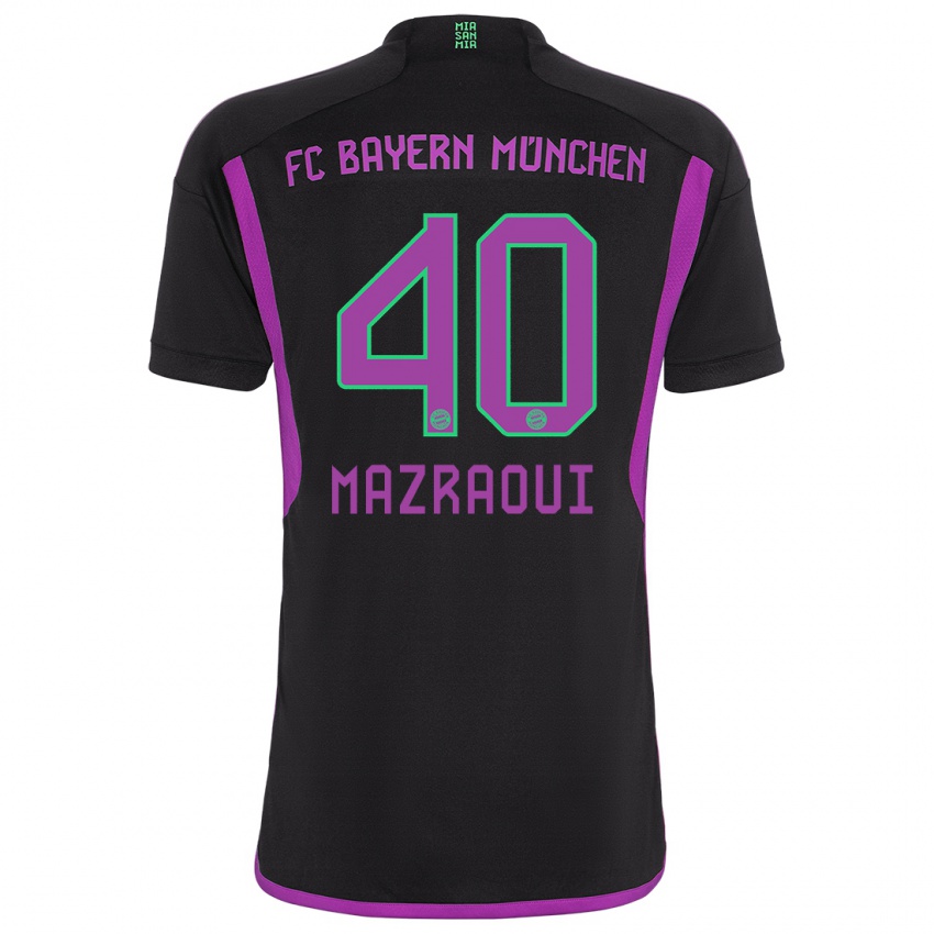 Niño Camiseta Noussair Mazraoui #40 Negro 2ª Equipación 2023/24 La Camisa Perú