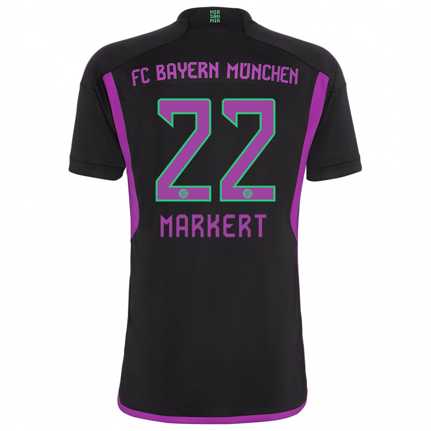 Niño Camiseta Leon Markert #22 Negro 2ª Equipación 2023/24 La Camisa Perú