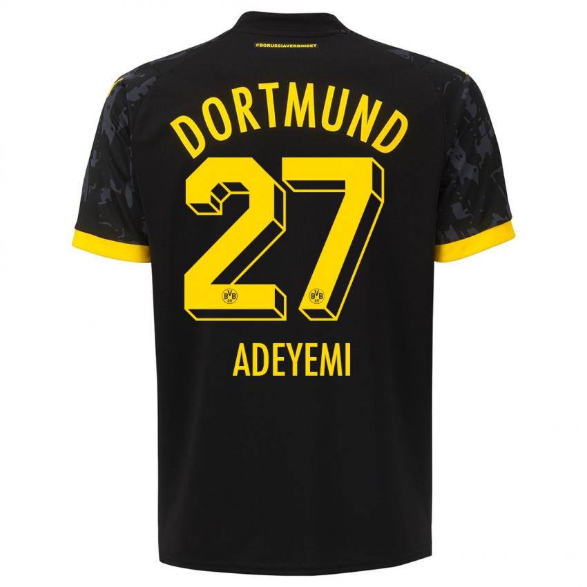 Niño Camiseta Karim Adeyemi #27 Negro 2ª Equipación 2023/24 La Camisa Perú