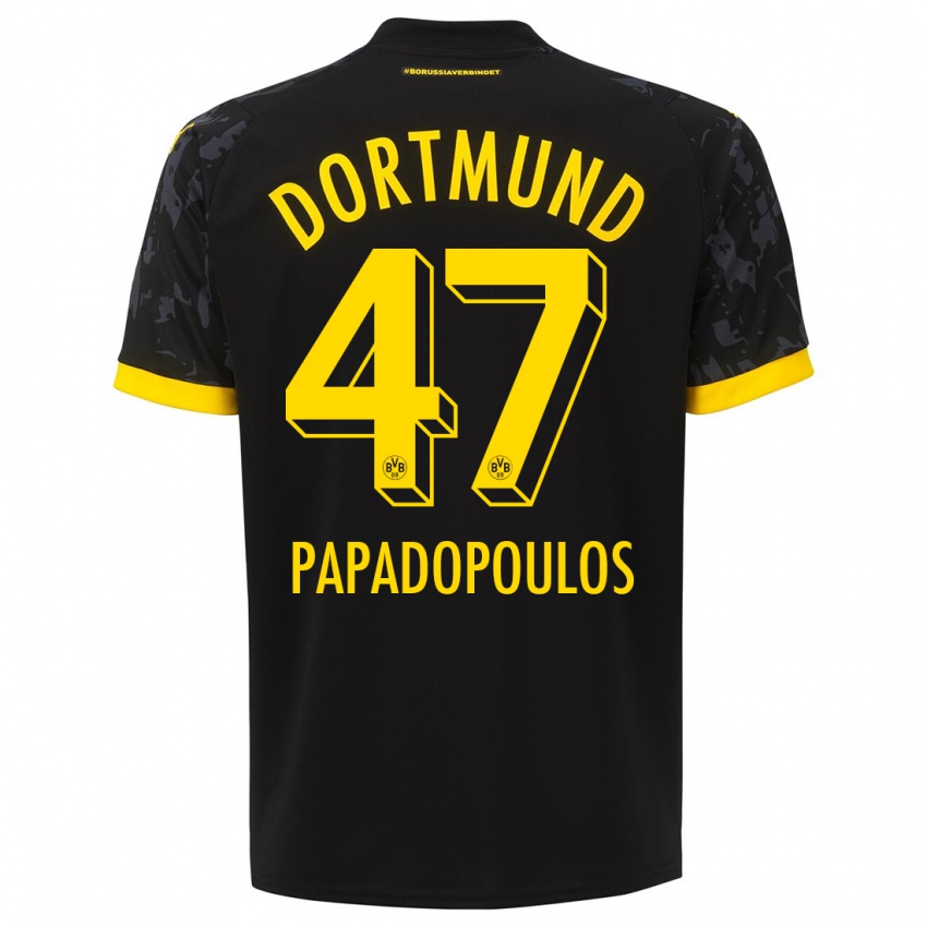 Niño Camiseta Antonios Papadopoulos #47 Negro 2ª Equipación 2023/24 La Camisa Perú