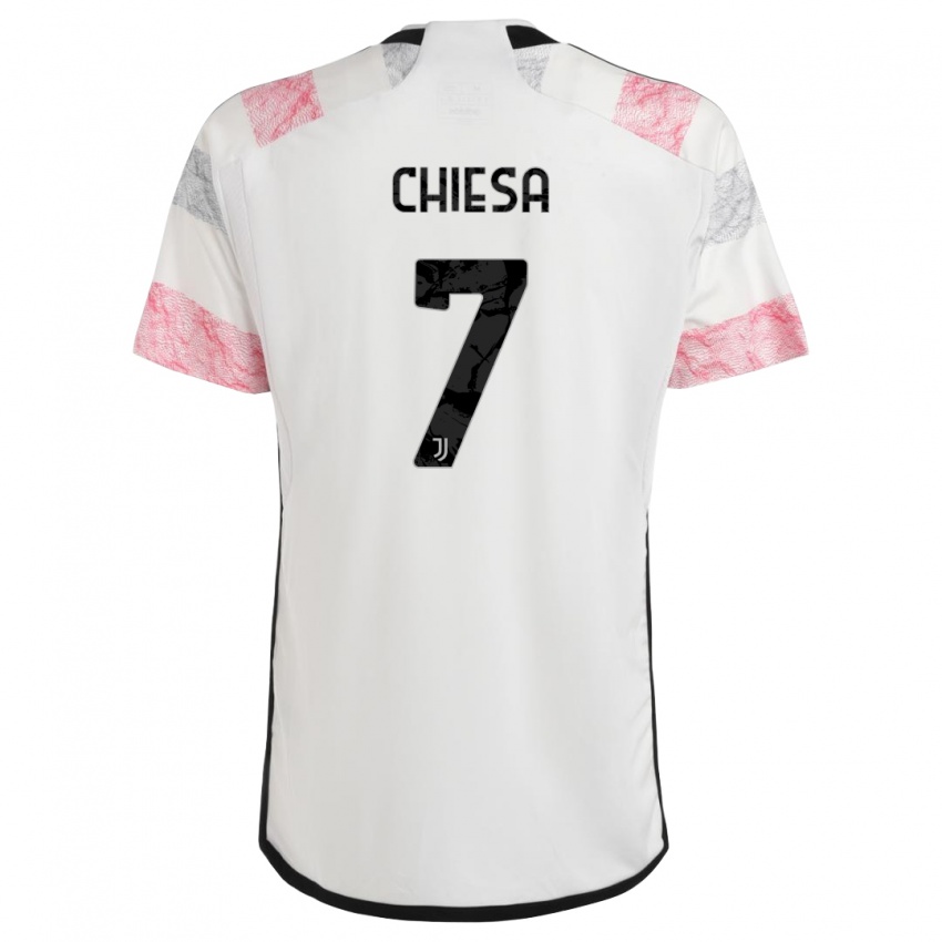 Niño Camiseta Federico Chiesa #7 Blanco Rosa 2ª Equipación 2023/24 La Camisa Perú