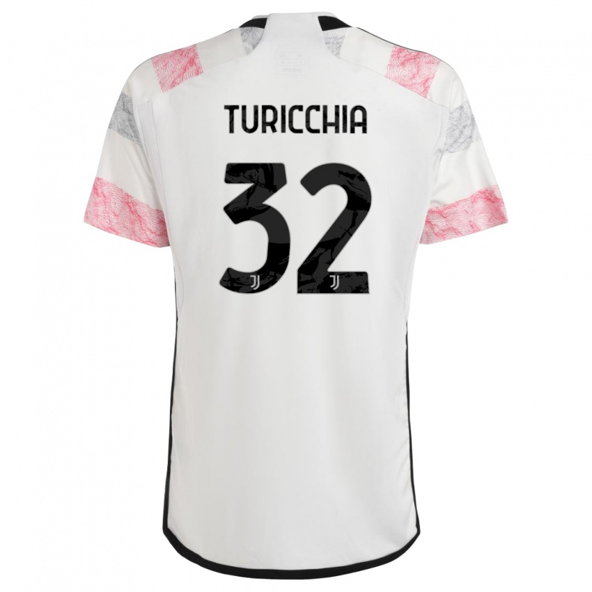 Niño Camiseta Riccardo Turicchia #32 Blanco Rosa 2ª Equipación 2023/24 La Camisa Perú