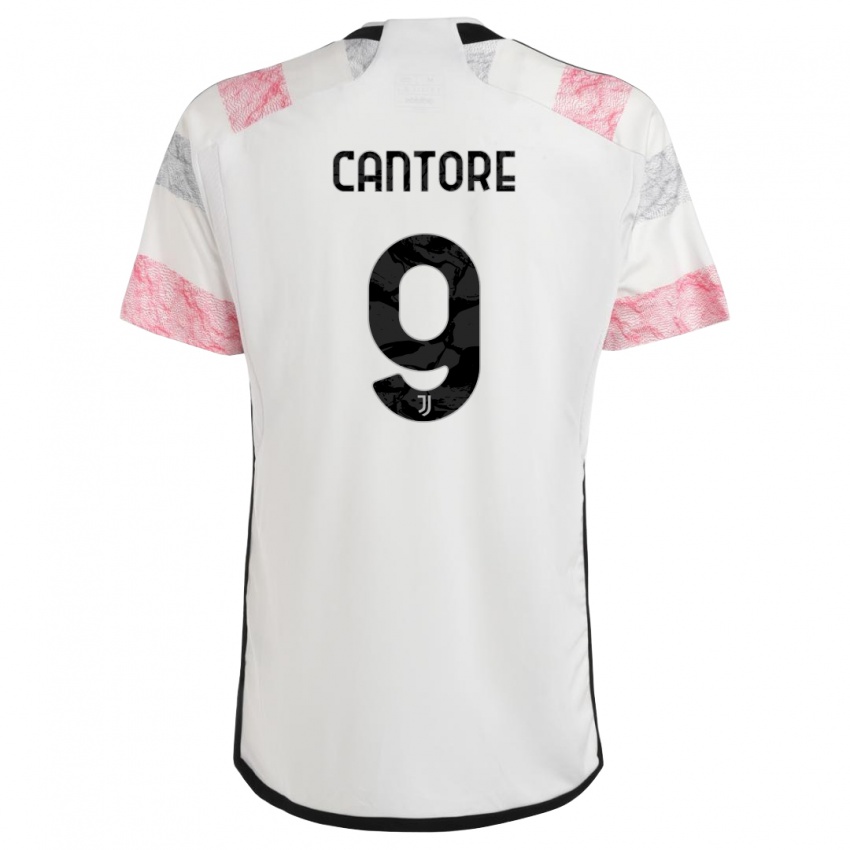 Niño Camiseta Sofia Cantore #9 Blanco Rosa 2ª Equipación 2023/24 La Camisa Perú