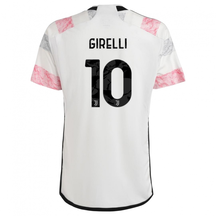 Niño Camiseta Cristiana Girelli #10 Blanco Rosa 2ª Equipación 2023/24 La Camisa Perú