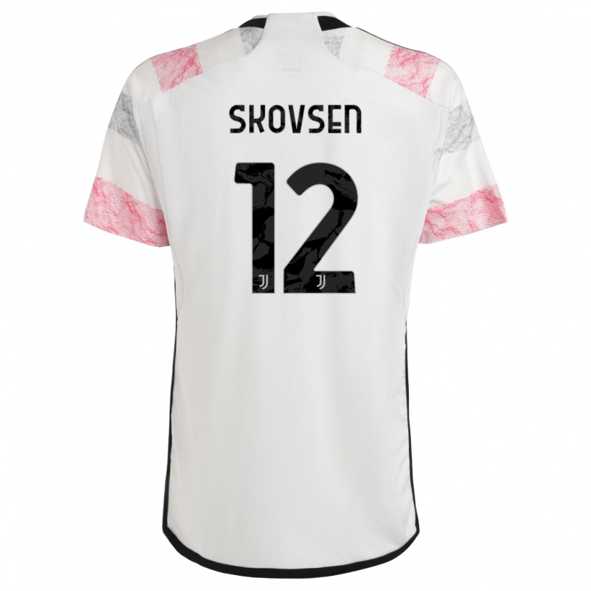 Niño Camiseta Matilde Lundorf Skovsen #12 Blanco Rosa 2ª Equipación 2023/24 La Camisa Perú