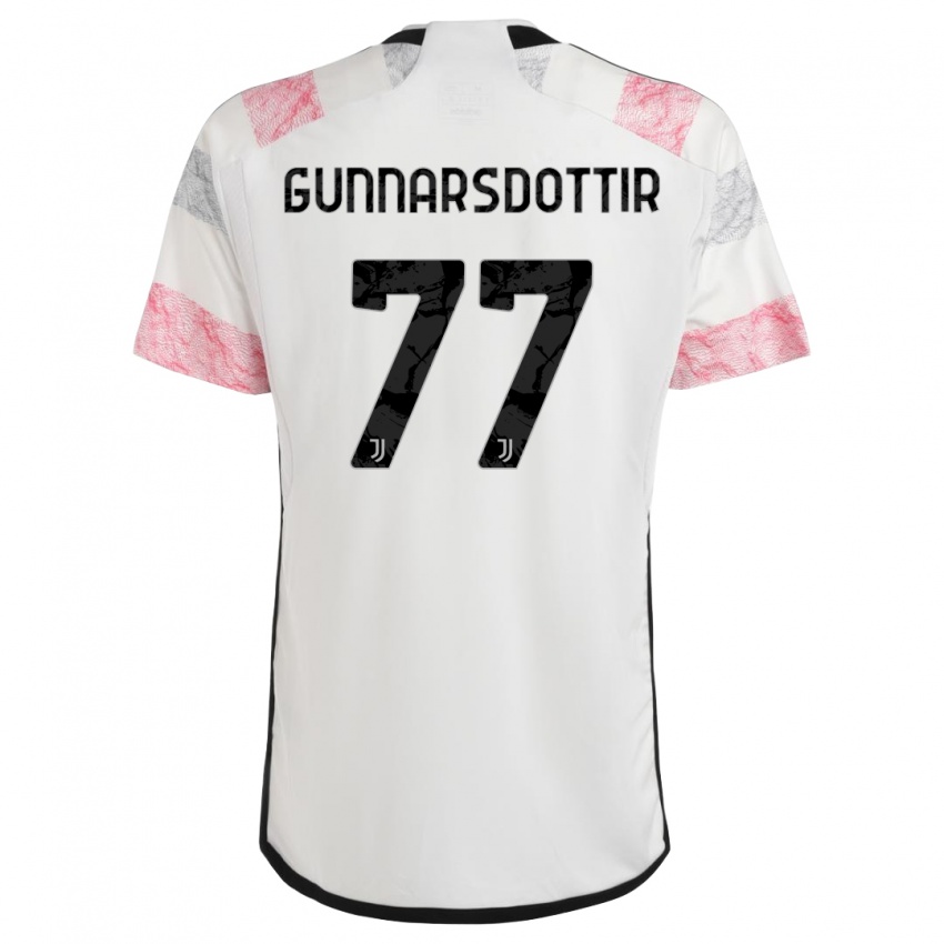 Niño Camiseta Sara Bjork Gunnarsdottir #77 Blanco Rosa 2ª Equipación 2023/24 La Camisa Perú