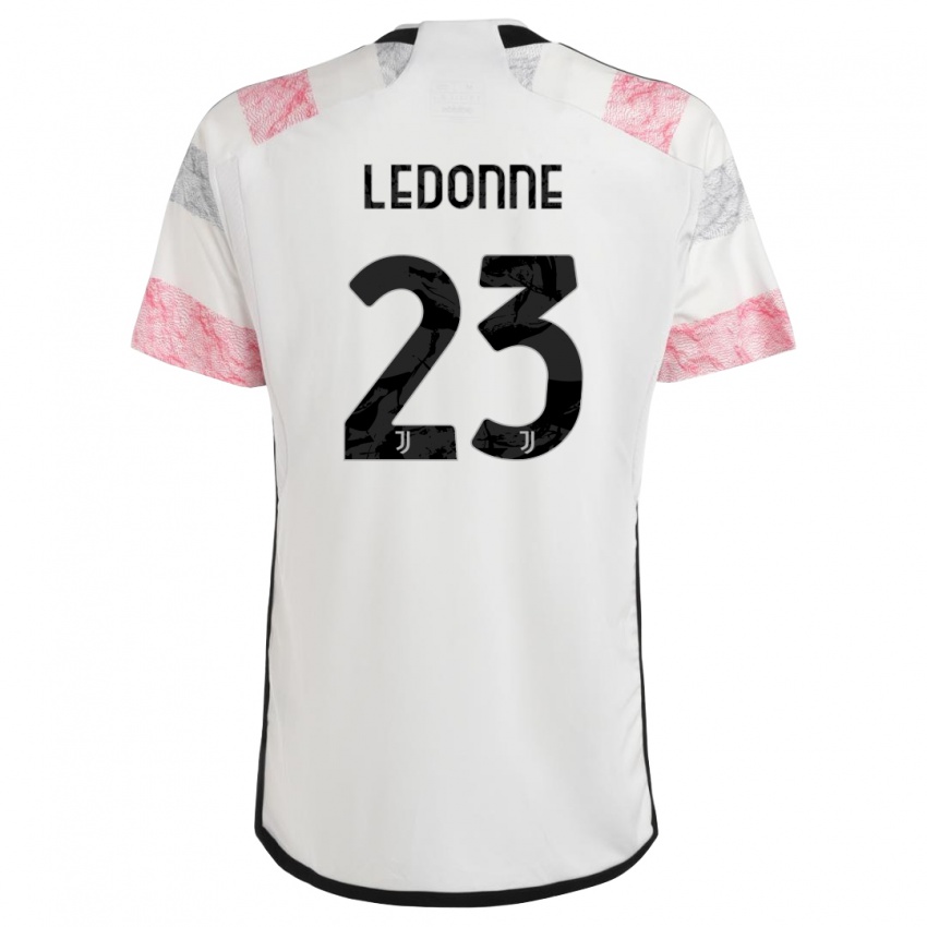 Niño Camiseta Nicolo Ledonne #23 Blanco Rosa 2ª Equipación 2023/24 La Camisa Perú