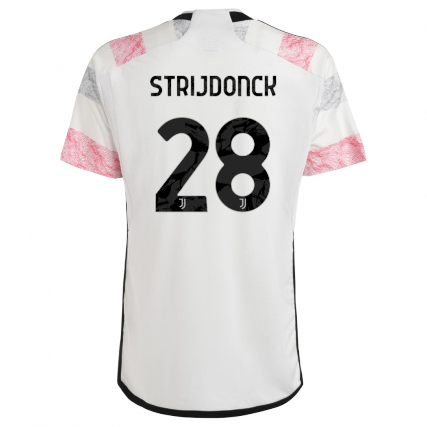 Niño Camiseta Bayron Strijdonck #28 Blanco Rosa 2ª Equipación 2023/24 La Camisa Perú