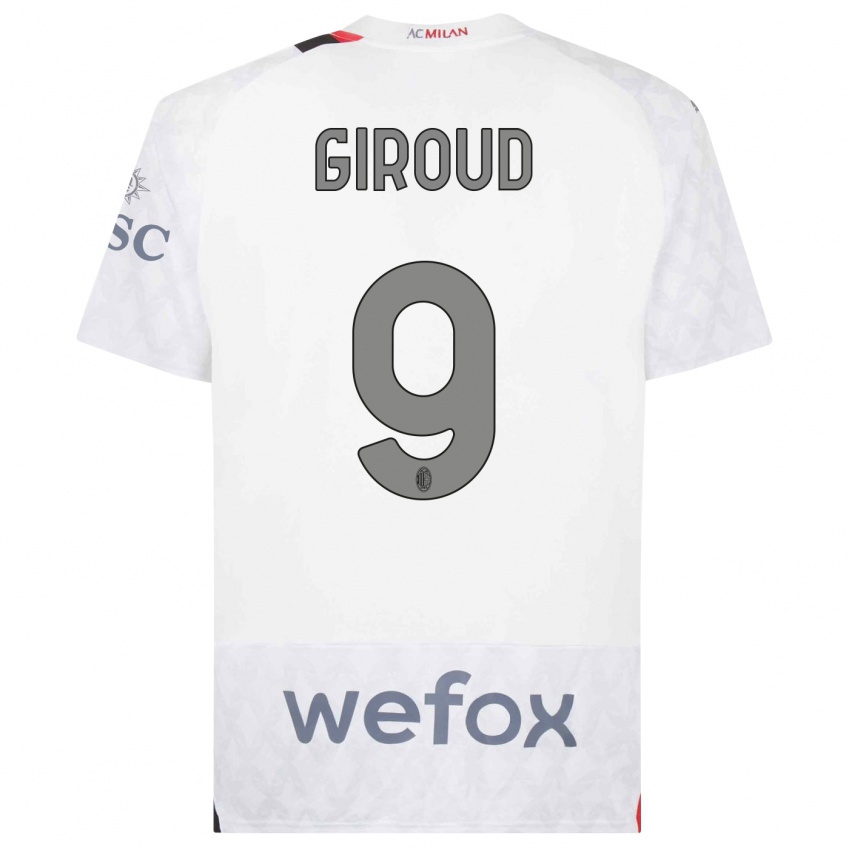 Niño Camiseta Olivier Giroud #9 Blanco 2ª Equipación 2023/24 La Camisa Perú