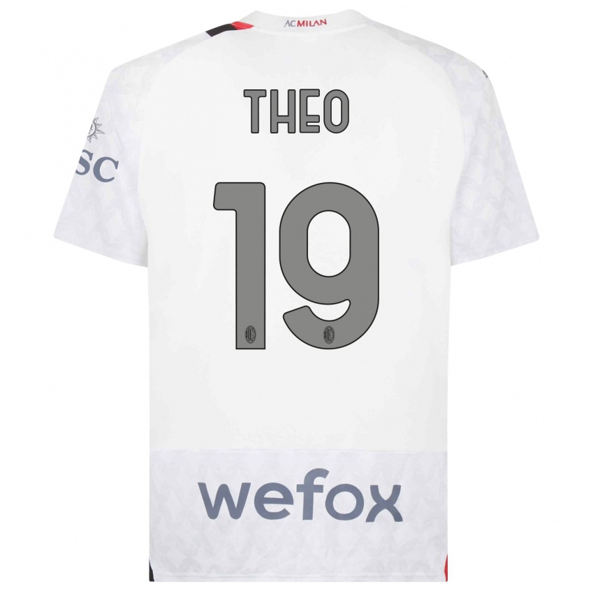 Niño Camiseta Theo Hernandez #19 Blanco 2ª Equipación 2023/24 La Camisa Perú