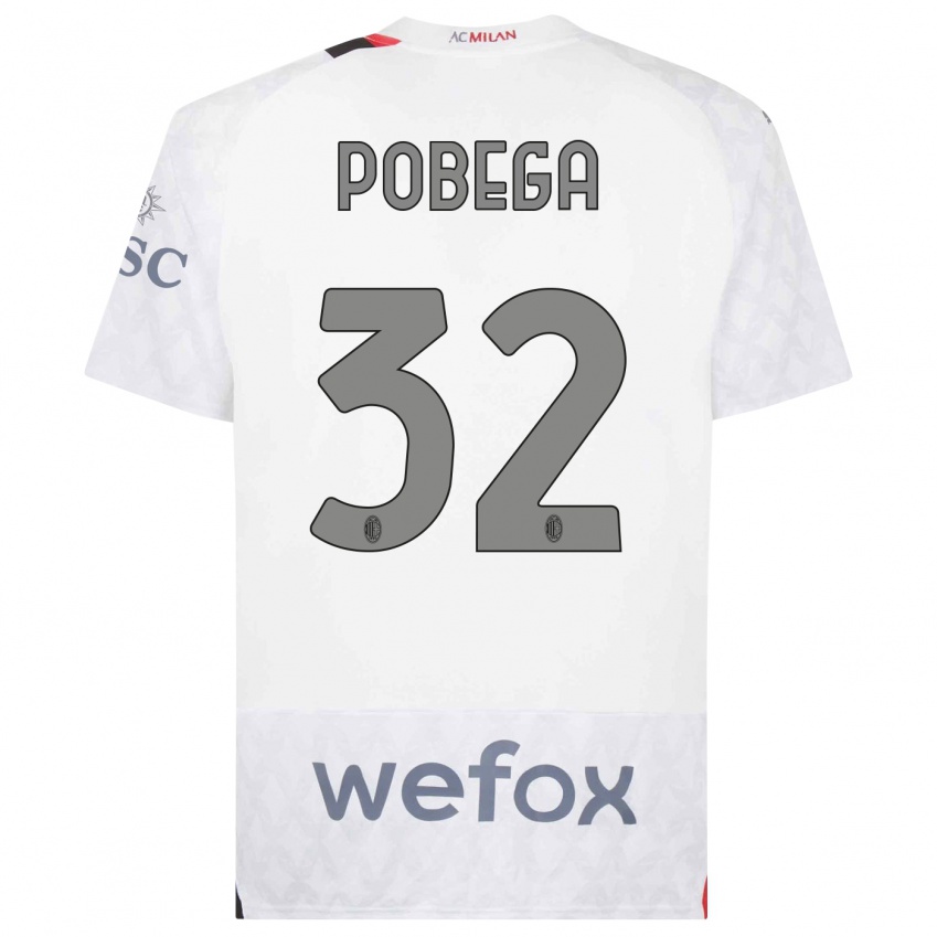 Niño Camiseta Tommaso Pobega #32 Blanco 2ª Equipación 2023/24 La Camisa Perú