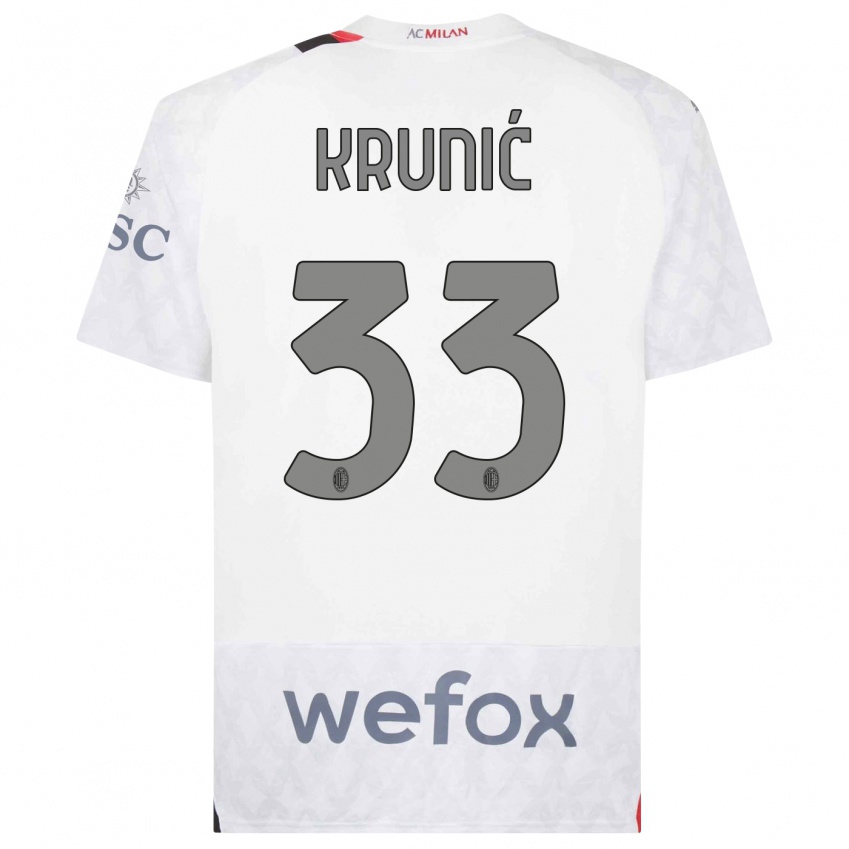 Niño Camiseta Rade Krunic #33 Blanco 2ª Equipación 2023/24 La Camisa Perú