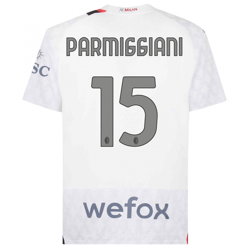 Niño Camiseta Pietro Parmiggiani #15 Blanco 2ª Equipación 2023/24 La Camisa Perú