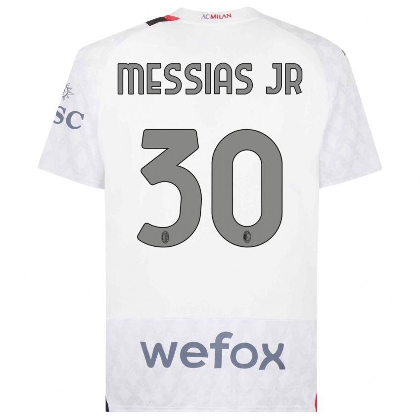 Niño Camiseta Junior Messias #30 Blanco 2ª Equipación 2023/24 La Camisa Perú