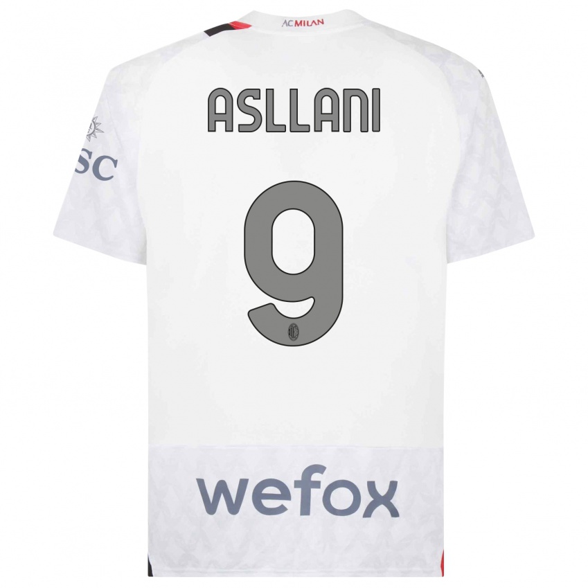 Niño Camiseta Kosovare Asllani #9 Blanco 2ª Equipación 2023/24 La Camisa Perú