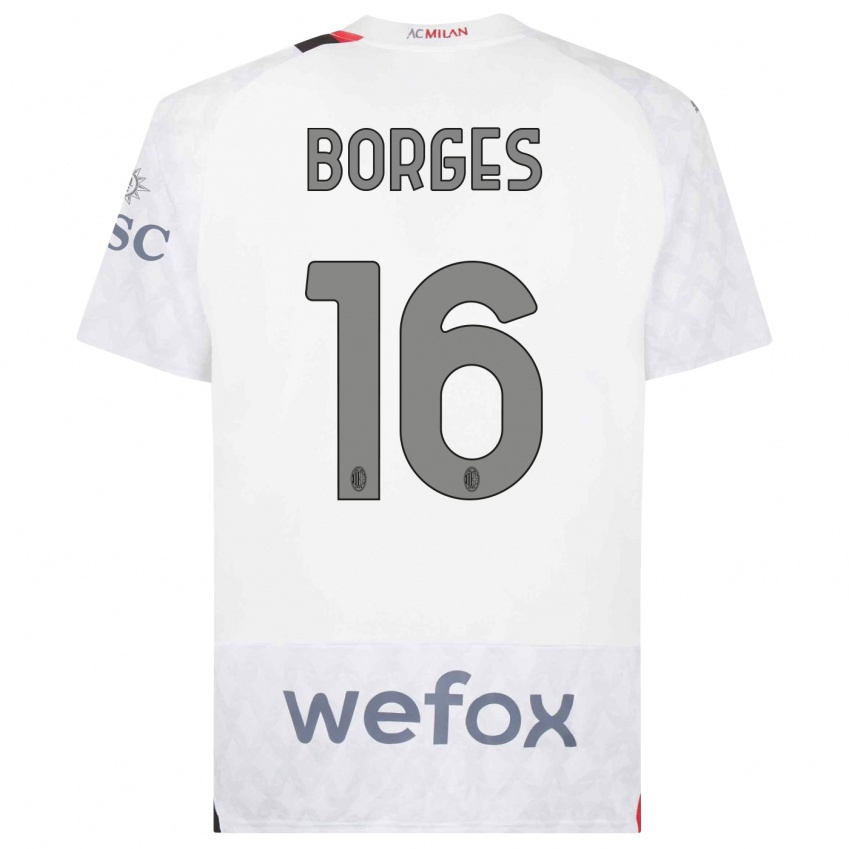 Niño Camiseta Lenny Borges #16 Blanco 2ª Equipación 2023/24 La Camisa Perú