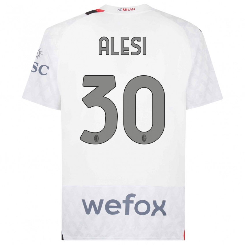 Niño Camiseta Gabriele Alesi #30 Blanco 2ª Equipación 2023/24 La Camisa Perú