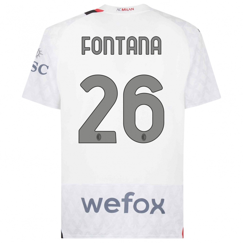 Niño Camiseta Francesco Fontana #26 Blanco 2ª Equipación 2023/24 La Camisa Perú