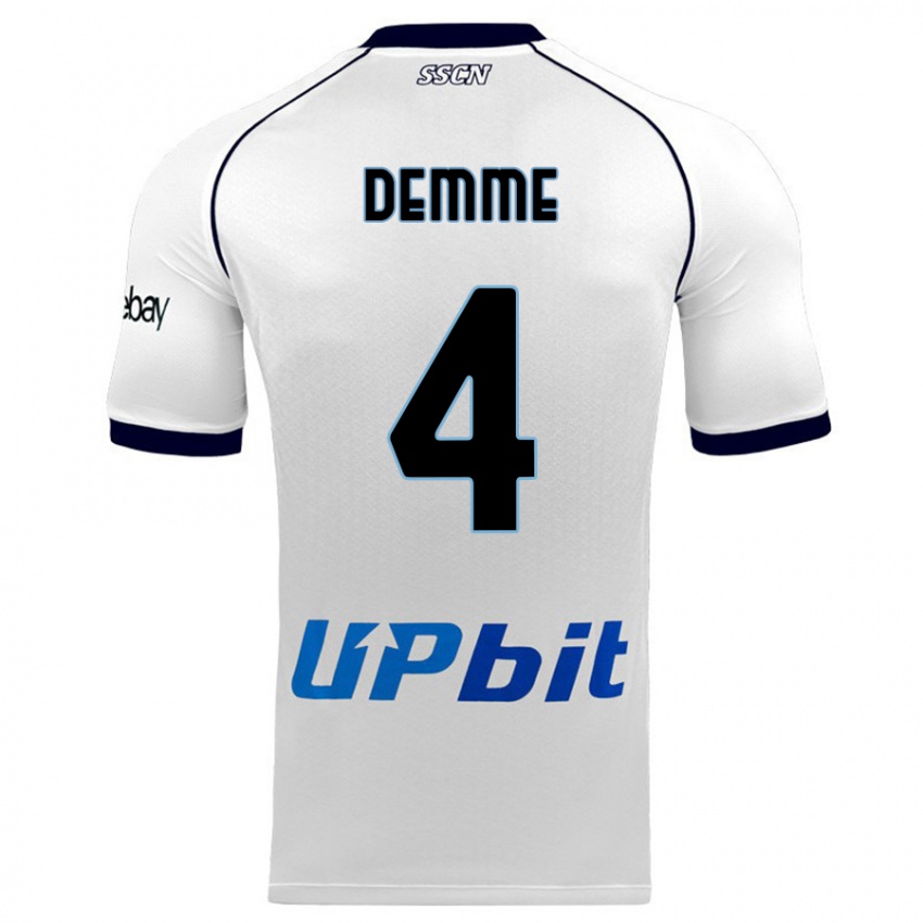 Niño Camiseta Diego Demme #4 Blanco 2ª Equipación 2023/24 La Camisa Perú