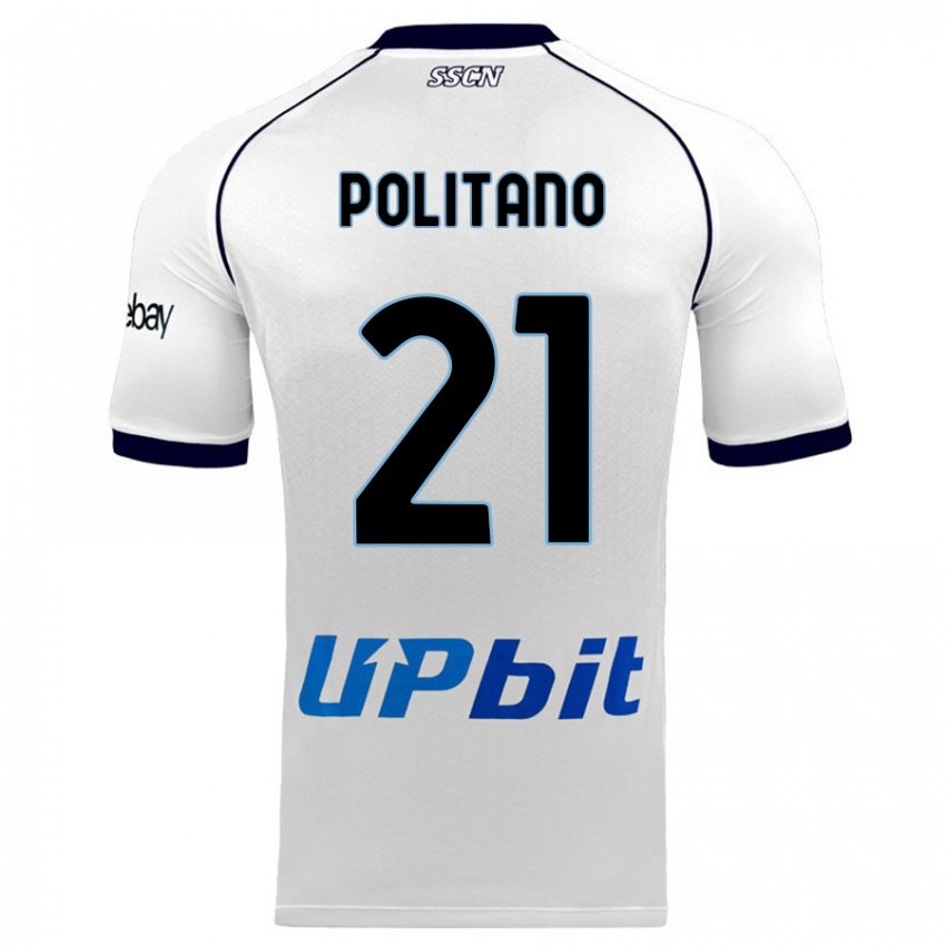 Niño Camiseta Matteo Politano #21 Blanco 2ª Equipación 2023/24 La Camisa Perú