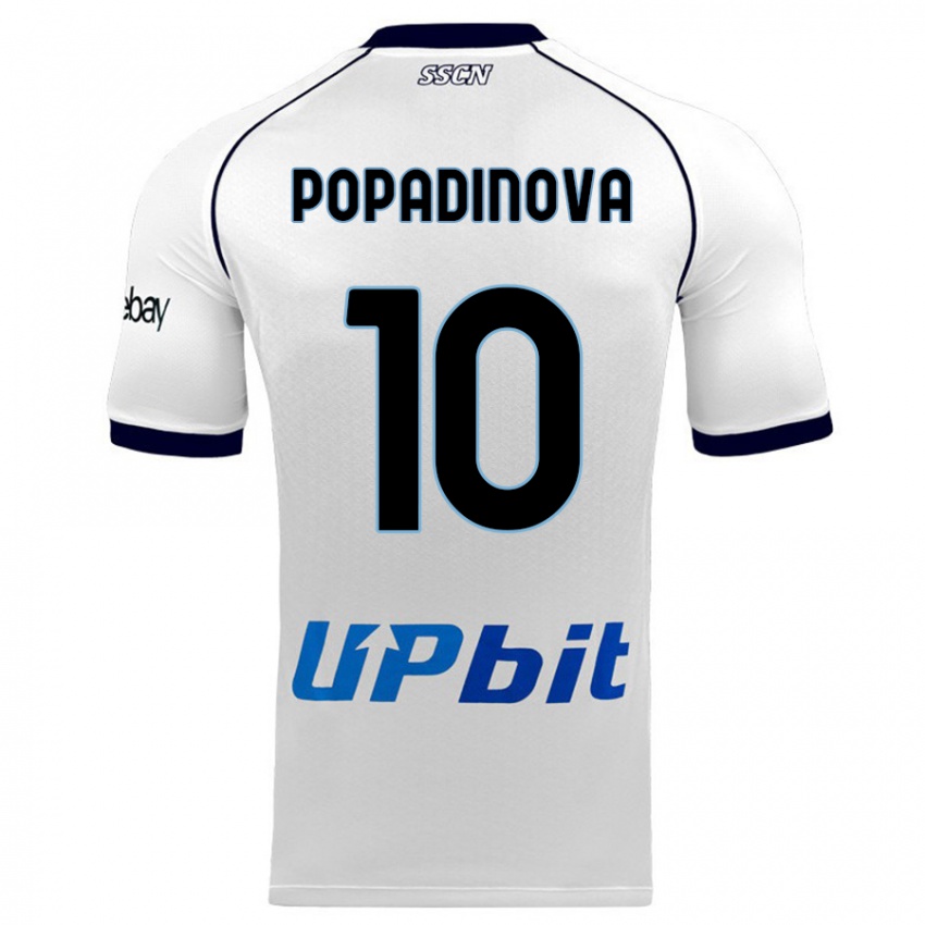 Niño Camiseta Evdokiya Popadinova #10 Blanco 2ª Equipación 2023/24 La Camisa Perú