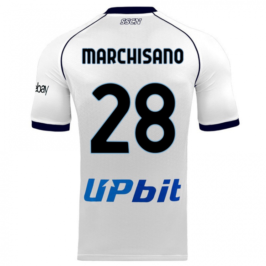 Niño Camiseta Matteo Marchisano #28 Blanco 2ª Equipación 2023/24 La Camisa Perú