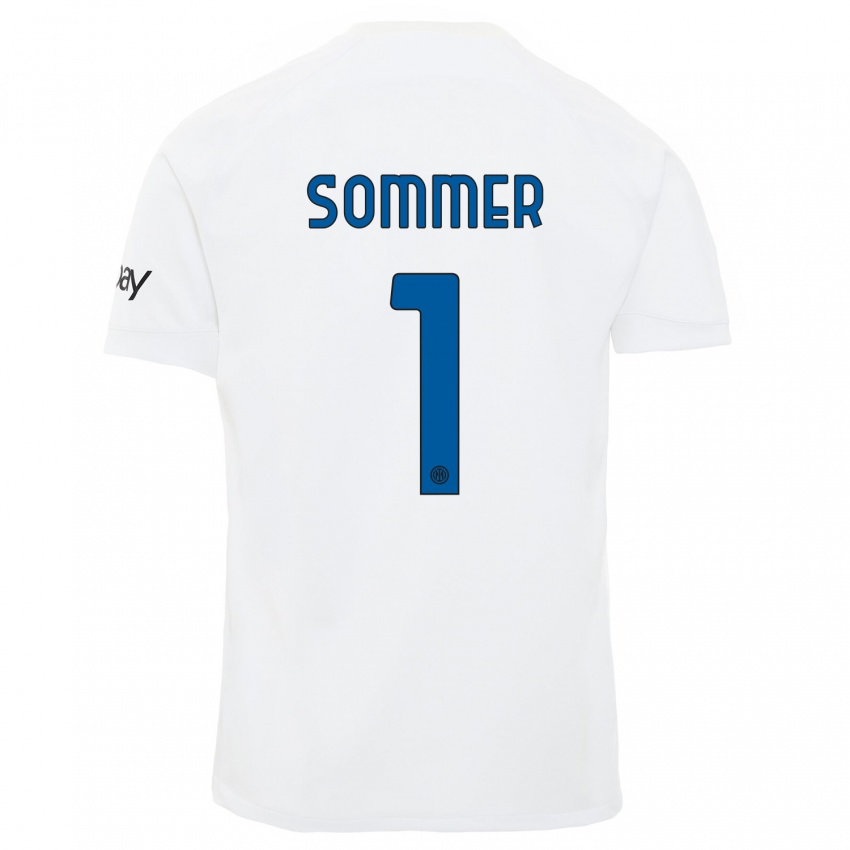 Niño Camiseta Yann Sommer #1 Blanco 2ª Equipación 2023/24 La Camisa Perú