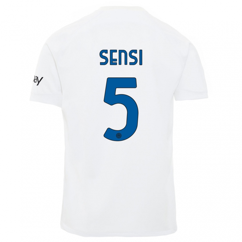 Niño Camiseta Stefano Sensi #5 Blanco 2ª Equipación 2023/24 La Camisa Perú