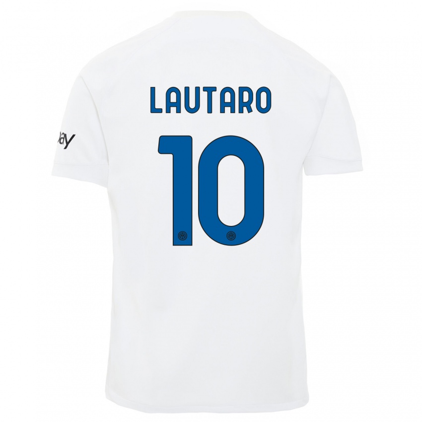 Niño Camiseta Lautaro Martinez #10 Blanco 2ª Equipación 2023/24 La Camisa Perú