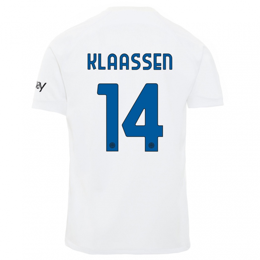 Niño Camiseta Davy Klaassen #14 Blanco 2ª Equipación 2023/24 La Camisa Perú