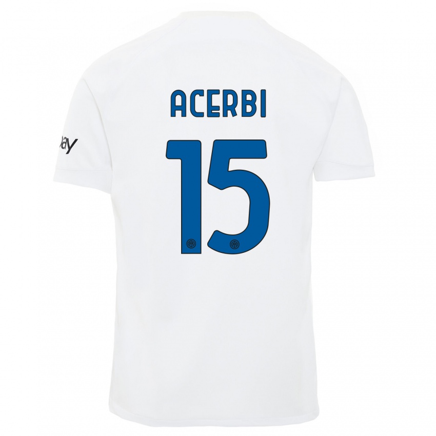 Niño Camiseta Francesco Acerbi #15 Blanco 2ª Equipación 2023/24 La Camisa Perú