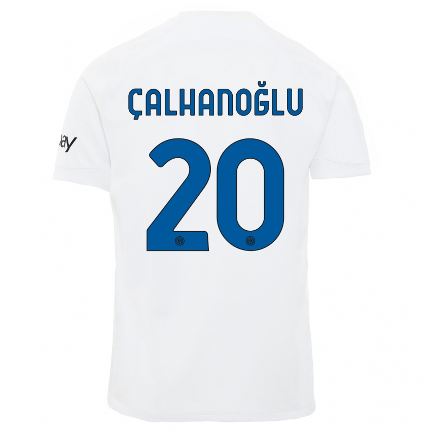 Niño Camiseta Hakan Calhanoglu #20 Blanco 2ª Equipación 2023/24 La Camisa Perú