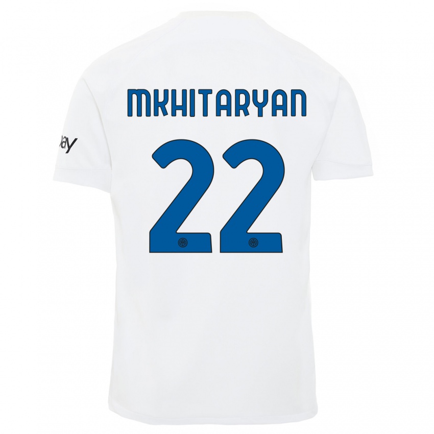 Niño Camiseta Henrikh Mkhitaryan #22 Blanco 2ª Equipación 2023/24 La Camisa Perú