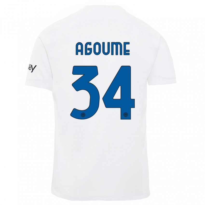 Niño Camiseta Lucien Agoume #34 Blanco 2ª Equipación 2023/24 La Camisa Perú